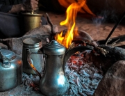 Bedouin coffee by the fire - Wadi Rum Tour