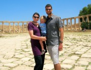 American family on a tour in Jerash, Jordan