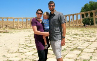 American family on a tour in Jerash, Jordan