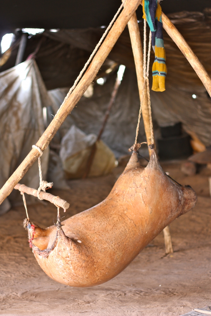 A goat skin used for fermenting yogurt ("sa'an")