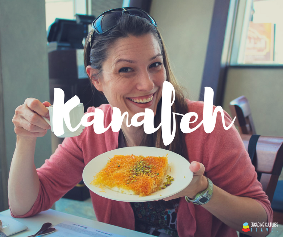 kanafeh knafeh kunafe dessert in Amman on a Jordan tour