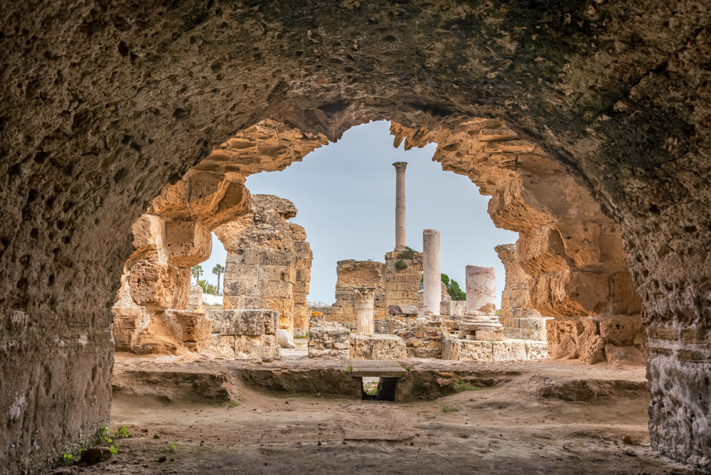 View of the Antonine Baths in the ancient city of Carthage